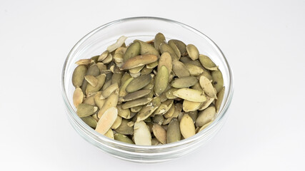 Pumpkin seeds inside white bow