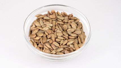 Sunflower roasted seeds inside white bow
