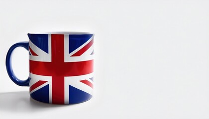Union jack mug against white background with uk flag design