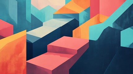 Abstract geometric shapes in vibrant colors. (3)