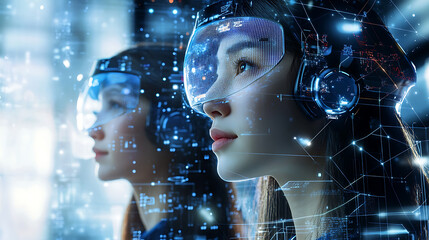 A next gen AI powered language translation hub, real-time multilingual communication with holographic AI interpreters, Communication tech style