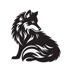 Artic Wolf Silhouette - Minimalist Artic Wolf Design - Artic Wolf Vector - Artic Wolf Illustration.