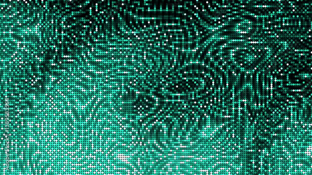 Leinwandbilder abstract glowing sky blue color halftone motion background. moving dots seamless loop. abstract anim