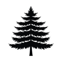 Obraz premium Pine tree silhouette, Tree vector art