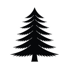 Obraz premium Pine tree silhouette, Tree vector art