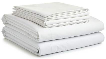 Crisp white sheets, stacked high, offer a clean, minimalist aesthetic.  Plenty of copy space for your text.