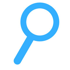 虫眼鏡のアイコン　青