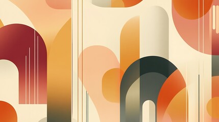 Abstract geometric shapes in warm tones. (2)