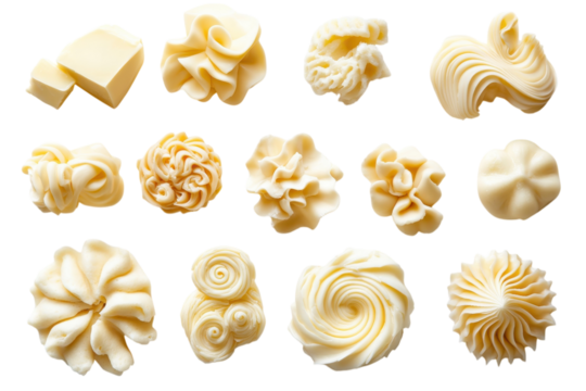 Exquisite butter cream frosting designs showcasing various piping techniques and delicate swirls in