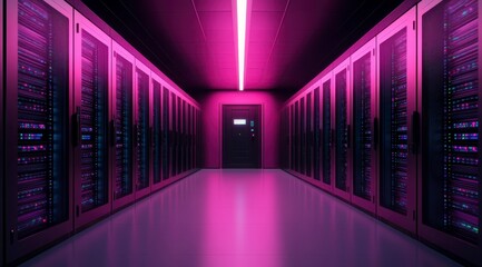 Fototapeta premium Data Center Servers Illuminated