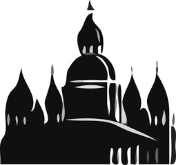 silhouette of church