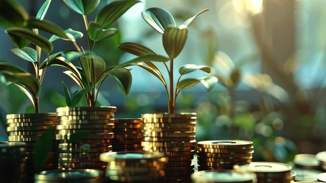 Financial growth with stacked coins