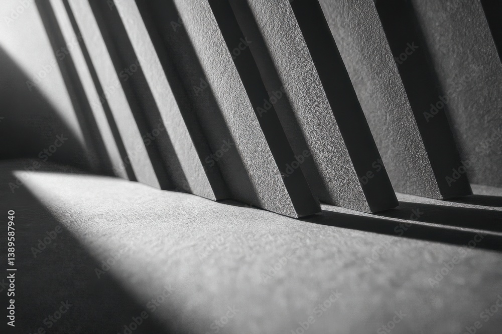 Poster monochromatic photo capturing an abstract architectural pattern with geometric shapes casting strong
