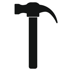 Claw Hammer Icon Simple Black Silhouette Illustration