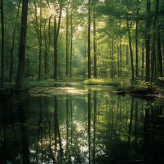 Tranquil Forest Retreat: Embracing Nature's Harmony and Balance for Reflective Serenity