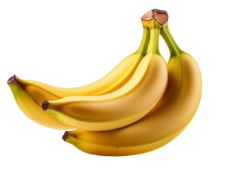 Bunch of bananas isolated on transparent background