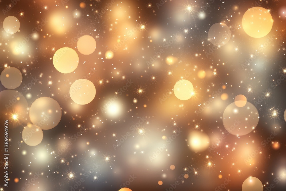 Poster abstract golden bokeh background with sparkling light effects for celebrations and festive events to
