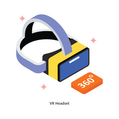 VR Headset Concept isometric Style Illustrations. Eps 10 File