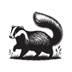 Obraz premium Badger Silhouette - Minimalist Badger Vector - Badger Illustration. Badger Animal Design.