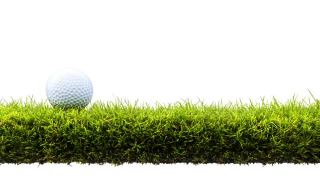 Professional Golf Ball Isolated on Transparent Background for Sports and Recreation Concepts.