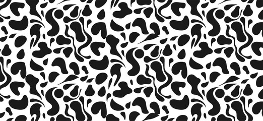 Abstract Black and White Organic Pattern Design