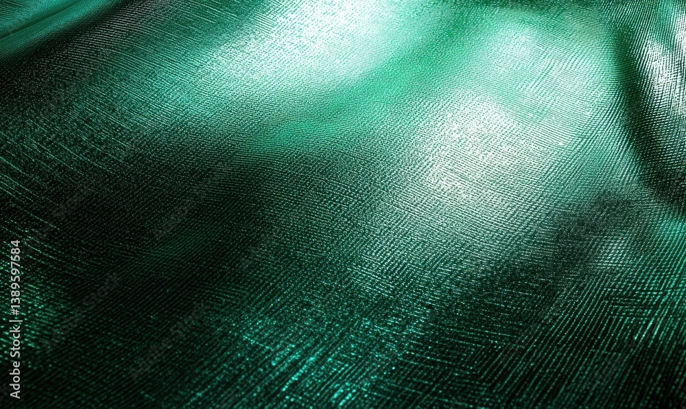 Poster Abstract Teal Wavy Pattern with Shiny Highlights and Geometric Design Creates a Modern Artistic Texture with Rhythmic Lines and Curves