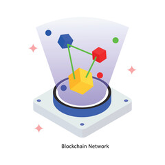 Blockchain Network Concept isometric Style Illustrations. Eps 10 File