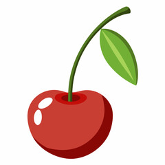 red apple with leaf