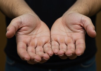 Open palms humbly offer gentle warmth. AI Generated