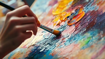 Obraz premium Hand painting vibrant abstract art