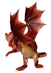 3D Rendering Fairy Tale Dragon on White