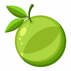 green apple with leaf