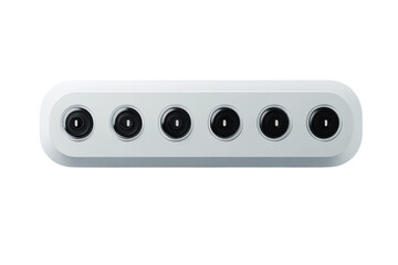 Sleek white six port power strip minimalist design clean lines modern home tech simple elegant