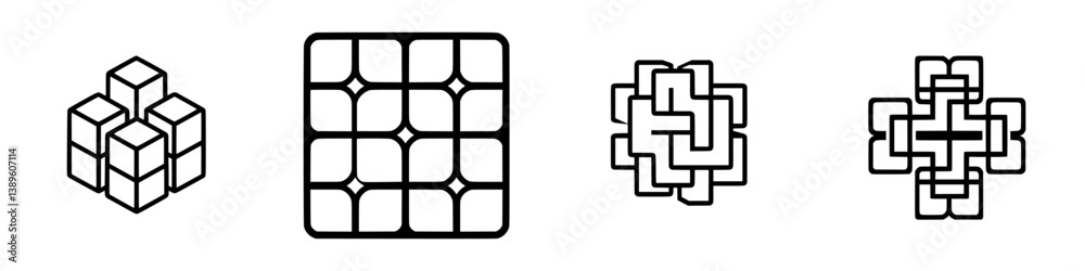 Poster minimalist line icons representing creative concepts in design and architecture