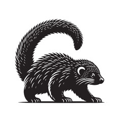Binturong Silhouette - Minimalist Binturong Vector - Binturong Illustration.