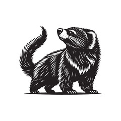 Binturong Silhouette - Minimalist Binturong Vector - Binturong Illustration.