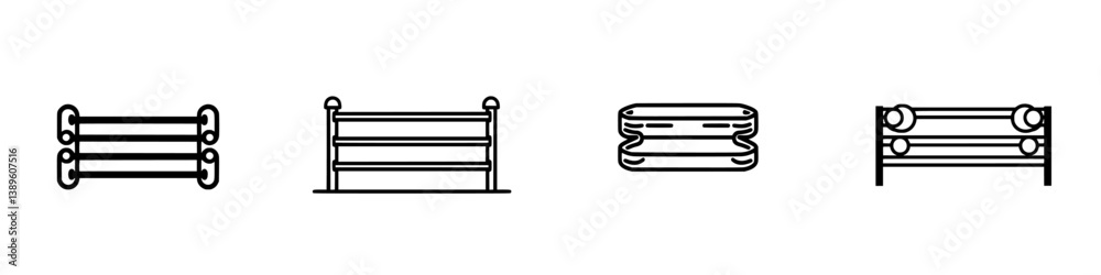 Poster minimalist vector line icons representing various types of barriers for design projects and user int