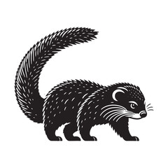 Binturong Silhouette - Minimalist Binturong Vector - Binturong Illustration.