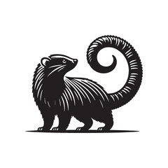 Binturong Silhouette - Minimalist Binturong Vector - Binturong Illustration.