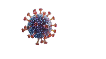Microscopic view of a COVID 19 virus particle