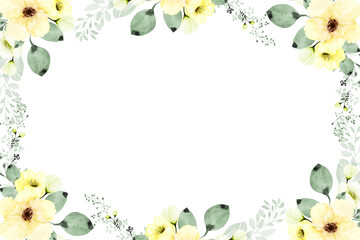 Watercolor flowers background vector for design.
