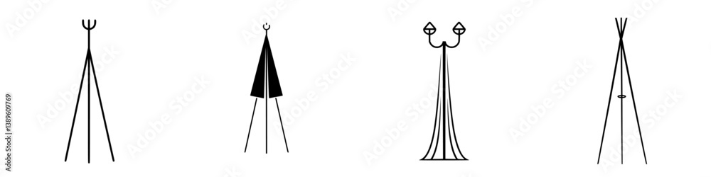 Poster minimalist set of vector line icons representing various shapes and forms with a modern design aesth