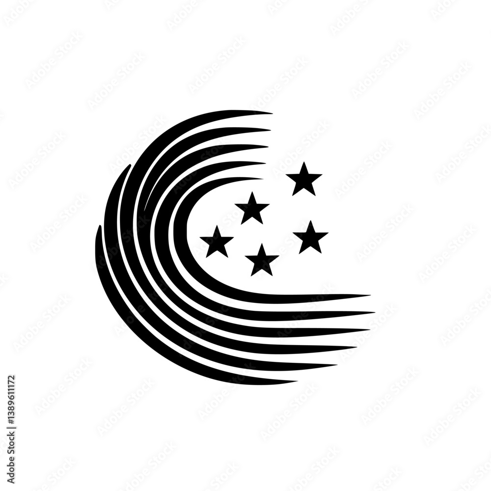 Poster vector minimalist line icons representing various abstract symbols and elements in a cohesive design