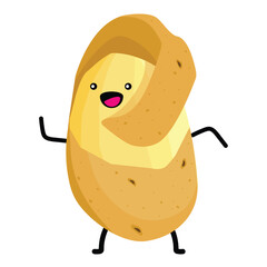 Obraz premium Cute cartoon potato character isolated on white background