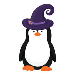 Vector icon little penguin. Cute baby penguin