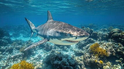 Fototapeta premium Ocean predator in coral reef