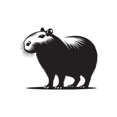 Capybara Silhouette - Illustration of Capybara - Capybara Vector - Minimalist Capybara  Animal Design.