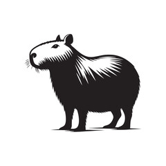 Capybara Silhouette - Illustration of Capybara - Capybara Vector - Minimalist Capybara  Animal Design.
