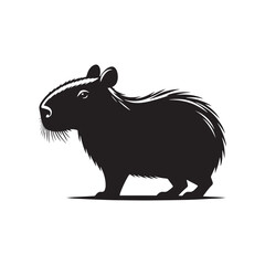 Capybara Silhouette - Illustration of Capybara - Capybara Vector - Minimalist Capybara  Animal Design.