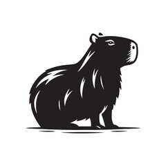 Capybara Silhouette - Illustration of Capybara - Capybara Vector - Minimalist Capybara  Animal Design.